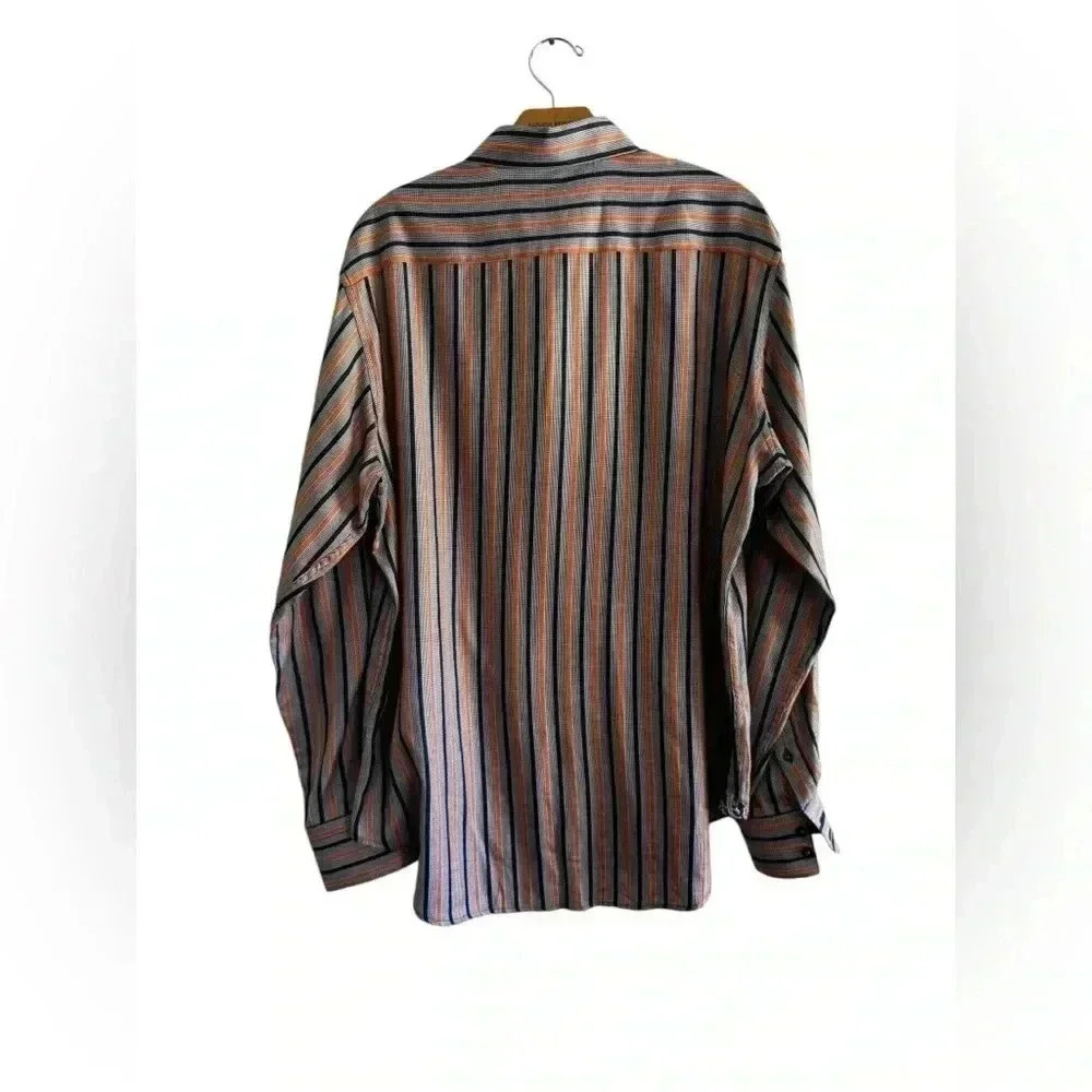 Robert Graham Button Down Dress Shirt Men's Long Sleeve Stripe Size M - Picture 6 of 16